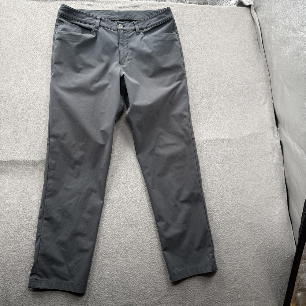 Lululemon Chino Pants Mens 34x30 Gray Microfiber 5 Pocket Casual Stretch